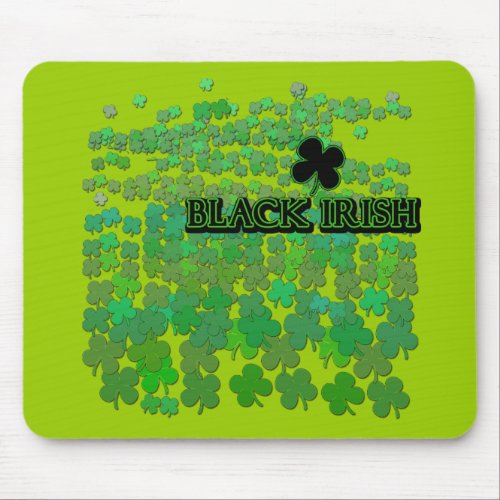 Black Irish Tons of Shamrocks Mouse Pad