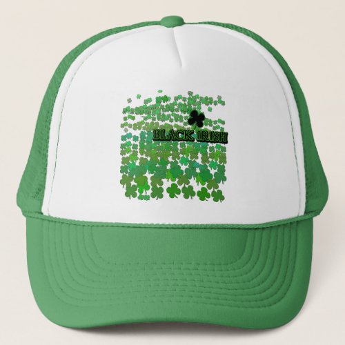 Black Irish Tons of Shamrocks Trucker Hat