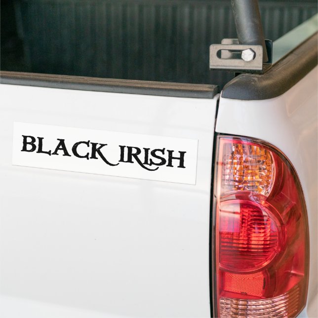 Black Irish white bumper sticker (On Truck)
