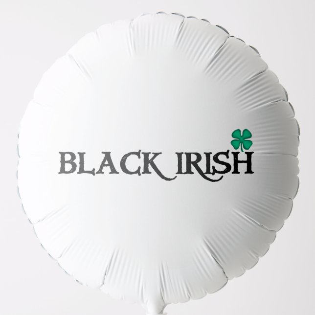 Black Irish white helium balloon (Front)