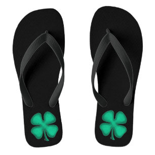 Black Irish wide flip flops