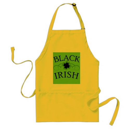 BLACK IRISH with Black Shamrock Adult Apron