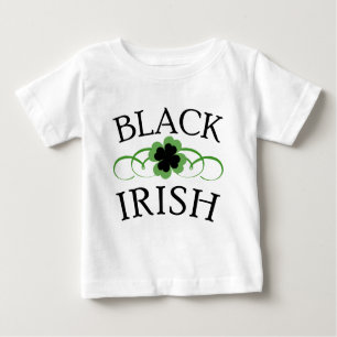 BLACK IRISH with Black Shamrock Baby T-Shirt