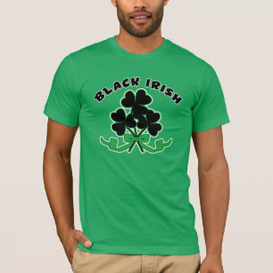 Black Irish with Black Shamrocks St Patrick's Day T-Shirt