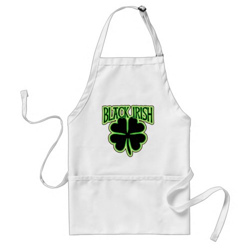 Black Irish with Large Shamrock in Black Adult Apron