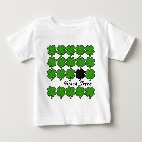 Black Irish With Lots of Shamrocks Baby T_Shirt