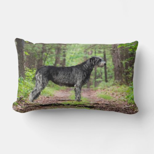 Black Irish Wolfhound 2 designs Lumbar Pillow
