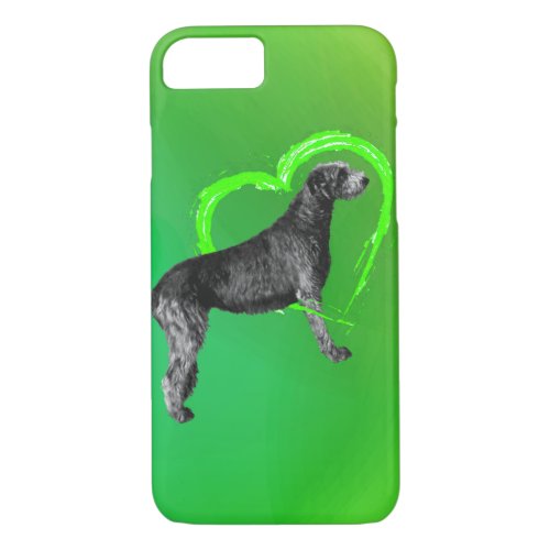Black Irish Wolfhound With Gree iPhone  iPad case