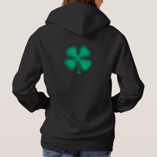 Black Irish women hooded sweatshirt back