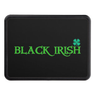 Black Irish word w clover blk hitch cover receiver