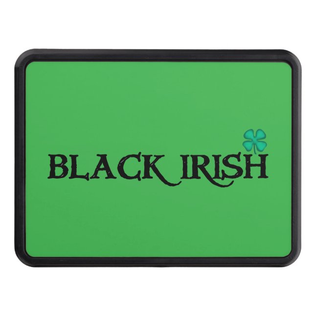 Black Irish word w clover grn hitch cover receiver (Front)