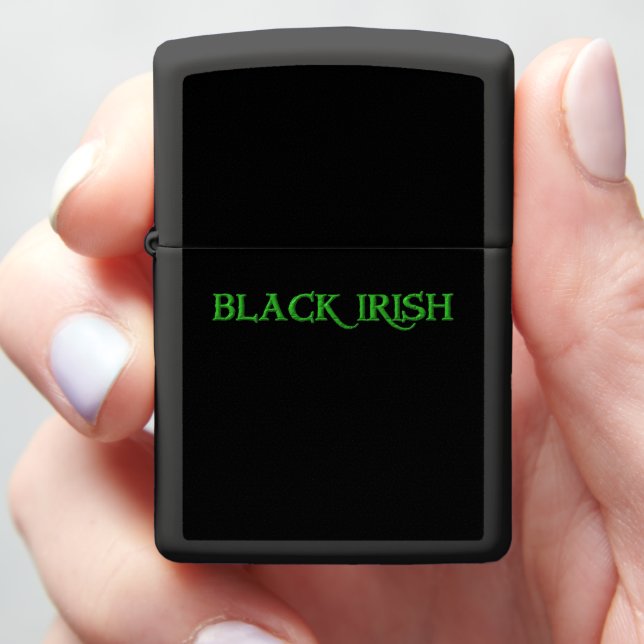 Black Irish Zippo lighter (In Hand)