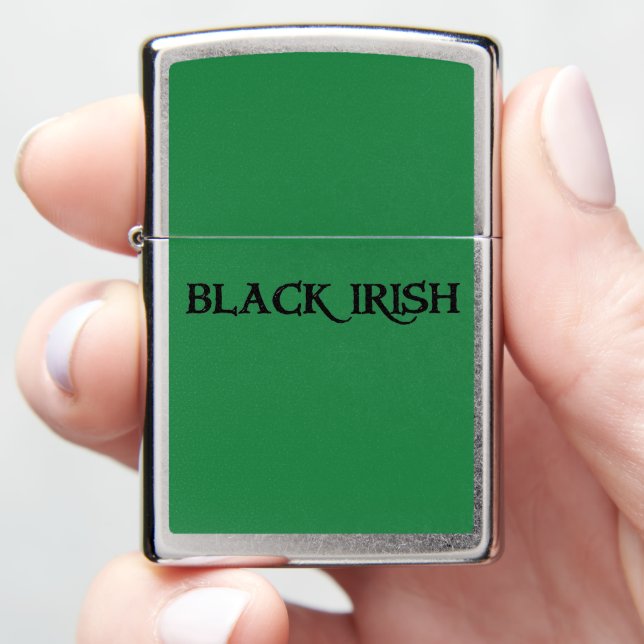 Black Irish Zippo lighter (In Hand)