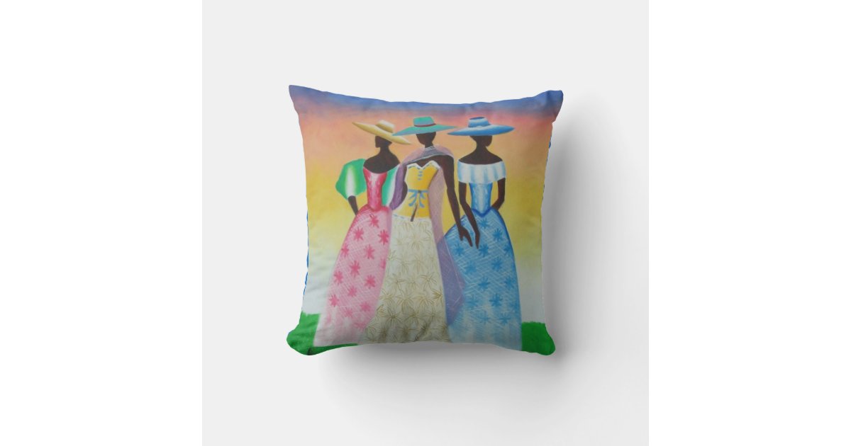 Black is Beautiful African Art Throw Pillow Zazzle