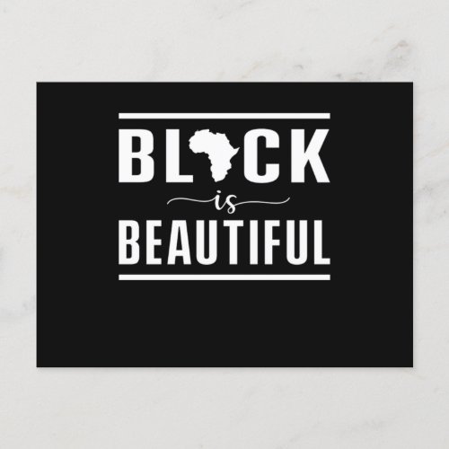 Black Is Beautiful Melanin American African Gift Postcard