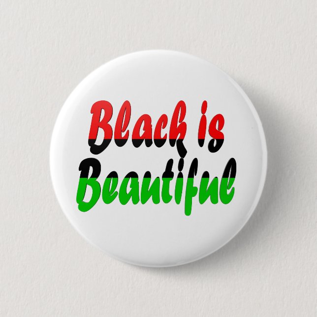Black is Beautiful Pan-African Flag Pinback Button (Front)