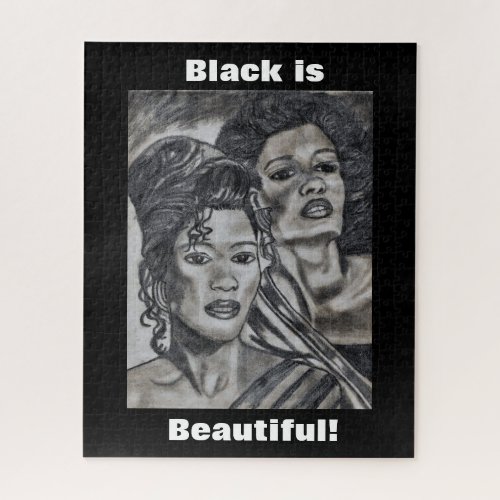 BLACK IS BEAUTIFUL WOMEN JIGSAW PUZZLE