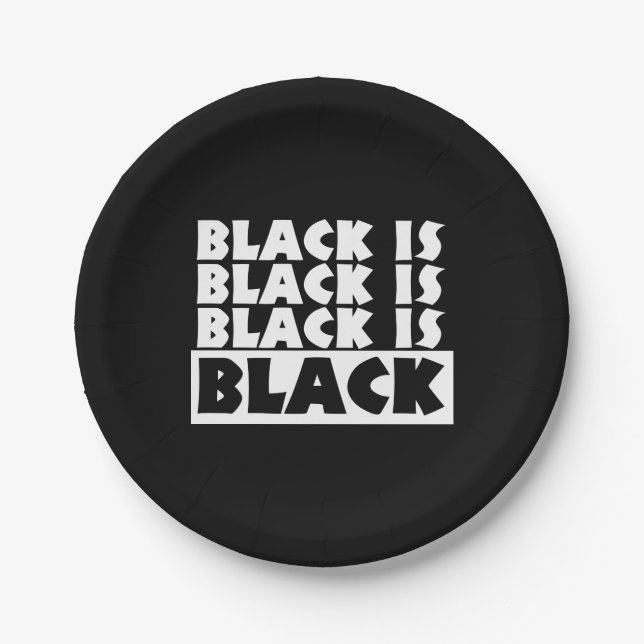 Black Is Black Paper Plates (Front)