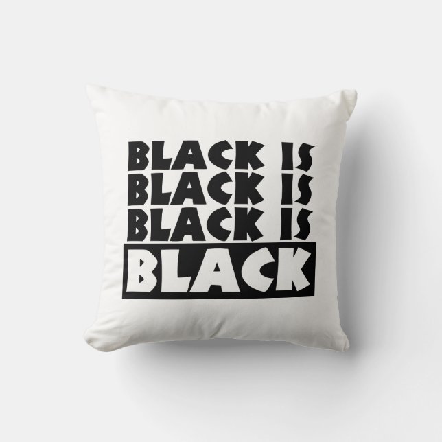 Black Is Black Throw Pillow (Front)