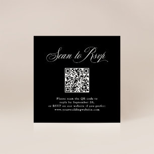 Black Italian Elegance   RSVP with QR Code Enclosure Card