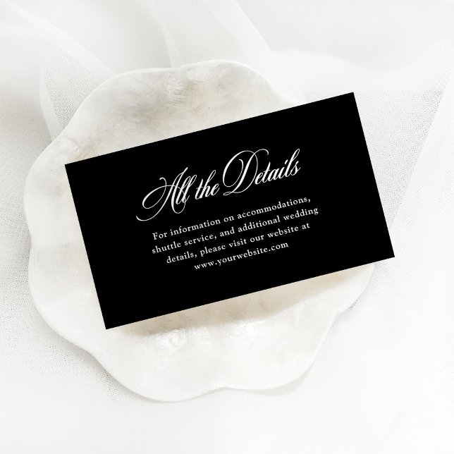 Black Italian Elegance | Wedding Details Enclosure Card (Creator Uploaded)