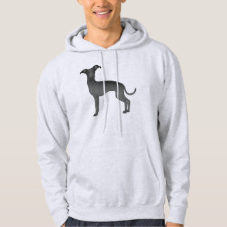 Black Italian Greyhound Cute Cartoon Dog Hoodie