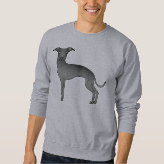 Black Italian Greyhound Cute Cartoon Dog Sweatshirt