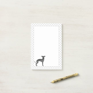 Black Italian Greyhound Cute Cartoon Dog With Paws Post-it Notes