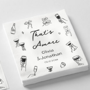 Black Italian That's Amore Engagement Party Napkins