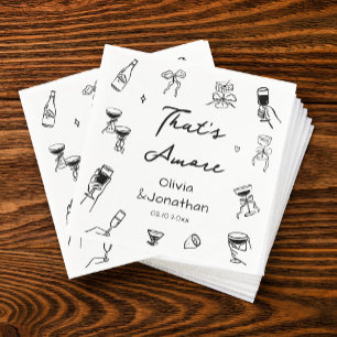 Black Italian That's Amore Engagement Party Napkins