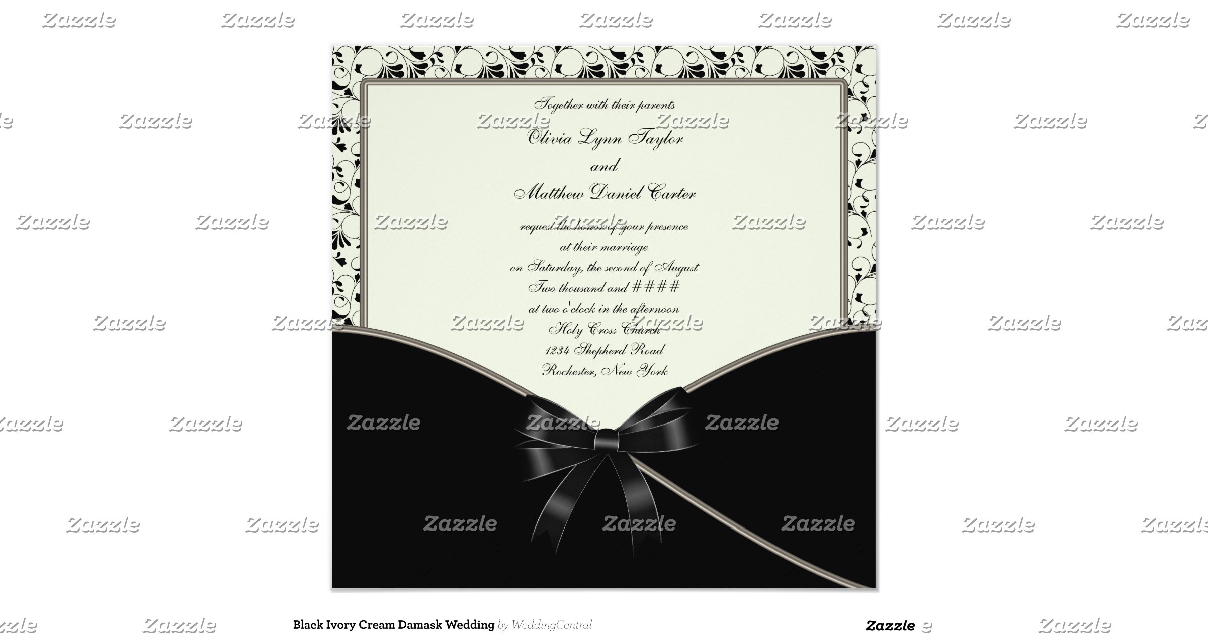Black And Cream Wedding Invitations 8