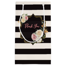 Black, Ivory, Gold Floral, Striped