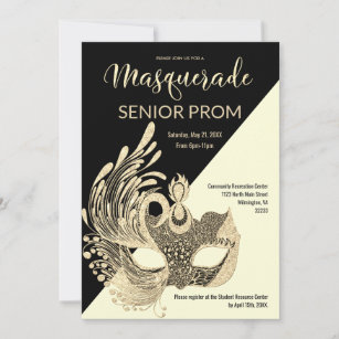 Black Gold Prom Invitations & Invitation Templates | Zazzle
