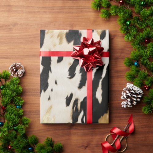 Black Ivory Gold Western Cowhide Wrapping Paper