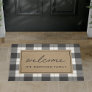 Black & Ivory Plaid Personalized Welcome Doormat