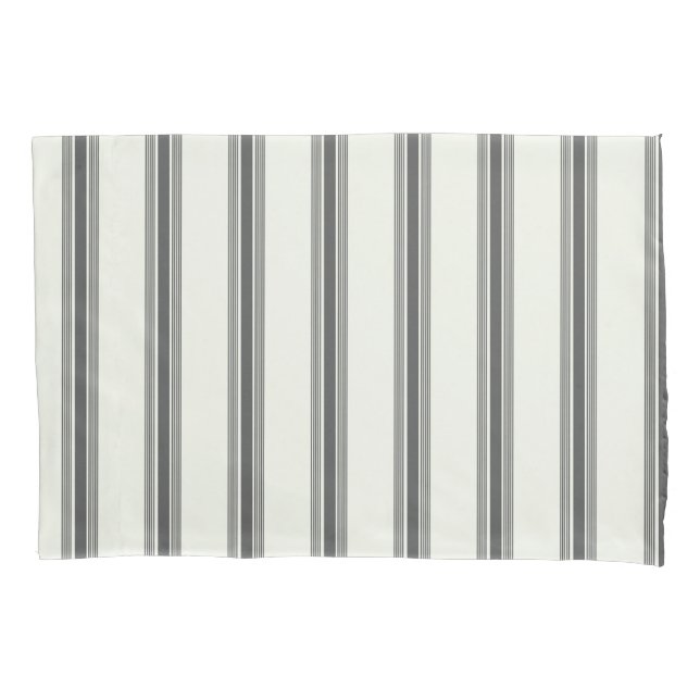 Black Ivory Vertical Stripe Pattern Pillow Case (Front)