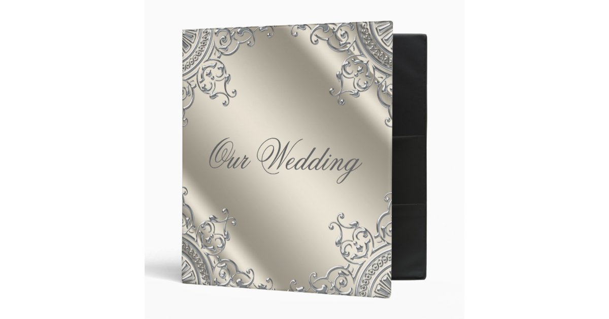 Black Ivory Wedding Album Guest Book Binder Zazzle