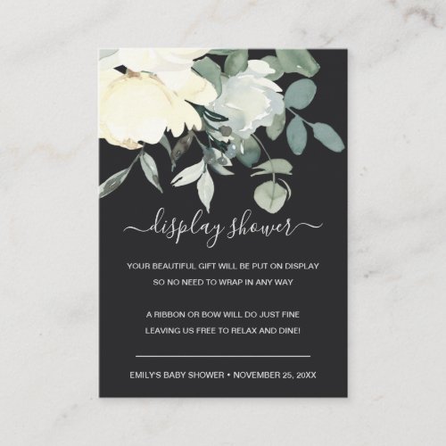 BLACK IVORY WHITE FLORAL BUNCH DISPLAY BABY SHOWER
