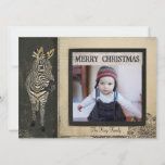 Black &amp; Ivory Zebra Christmas Photo Card