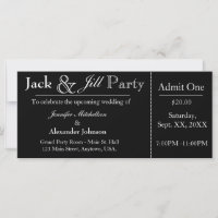 Black Jack and Jill Shower Ticket Invitation