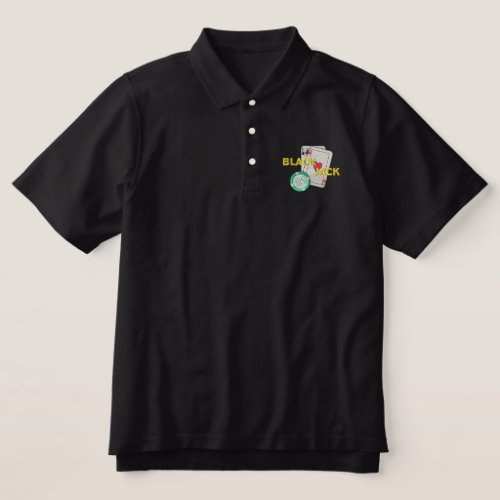 Black Jack Embroidered Polo Shirt