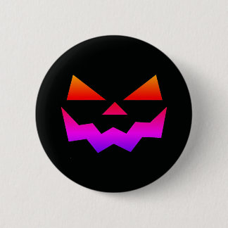 Black Jack-o-lantern pumpkin face Ombre Colors Button