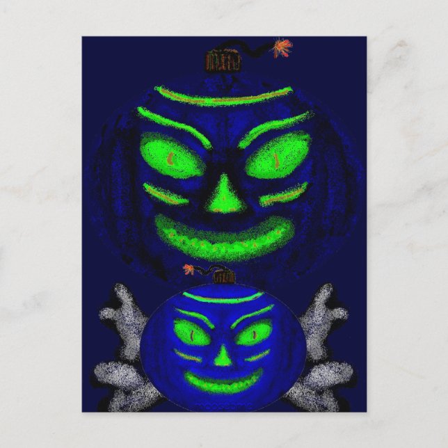 Black Jack-o-Lanterns Post Card (Front)