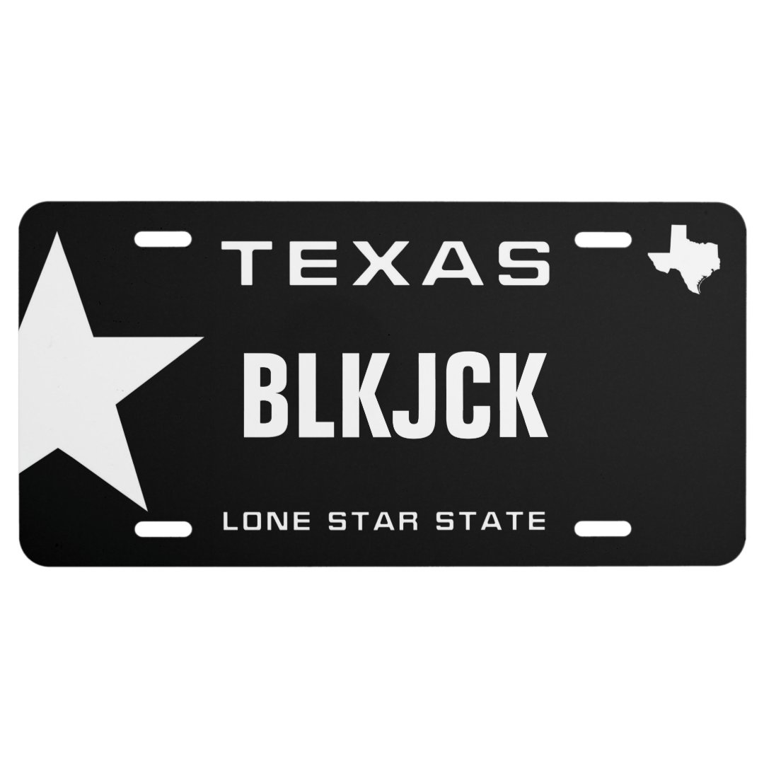 Black Jack Texas License Plate Zazzle
