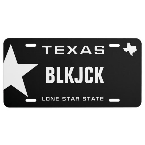 Black Jack Texas License Plate | Zazzle