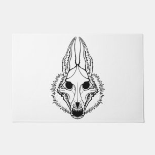 Black Jackal Single skull Doormat