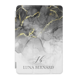 Black Jade Watercolor Ink Customizable iPad Mini Cover