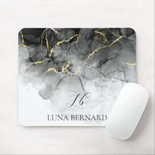 Black Jade Watercolor Ink Customizable Mouse Pad