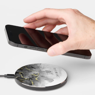Black Jade Watercolor Ink Customizable Wireless Charger