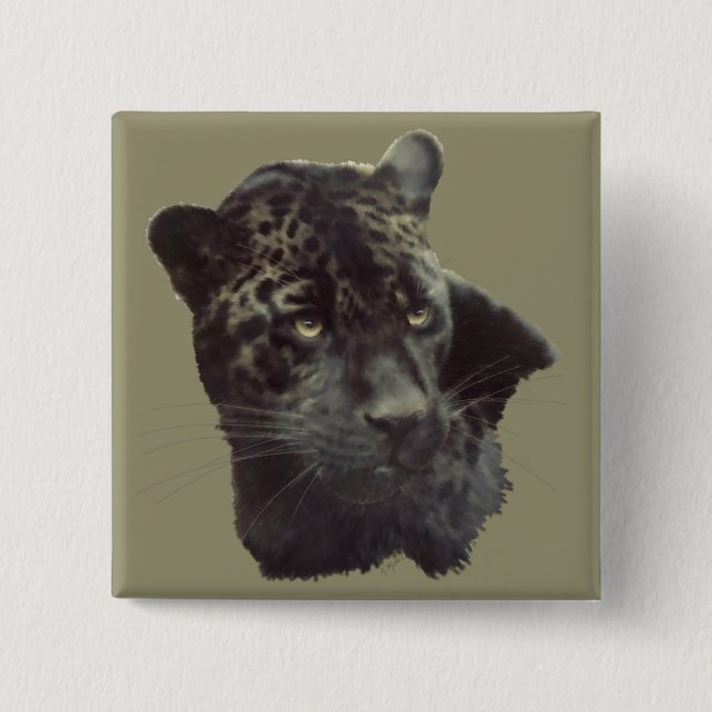 Black Jaguar Button (Front)